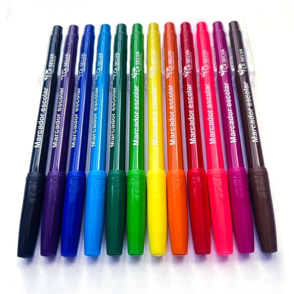 Marcador escolar La Selva de 12 colores