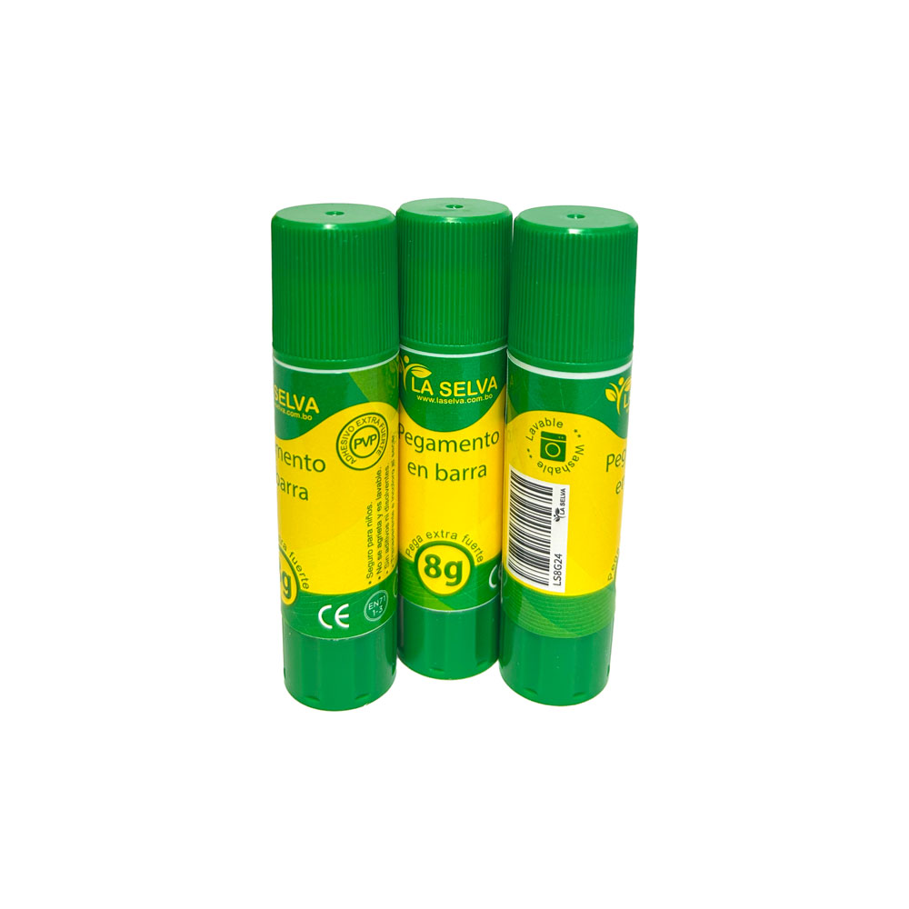 Pegamento en barra 8g La Selva 24pcs
