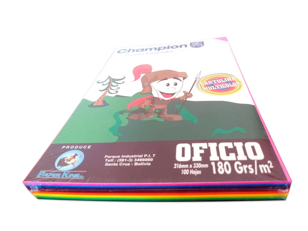 [CARTULINA CHAMPION OFICIO] Cartulina de 10 colores intensos de 180gr. Champion 100hjs OFICIO