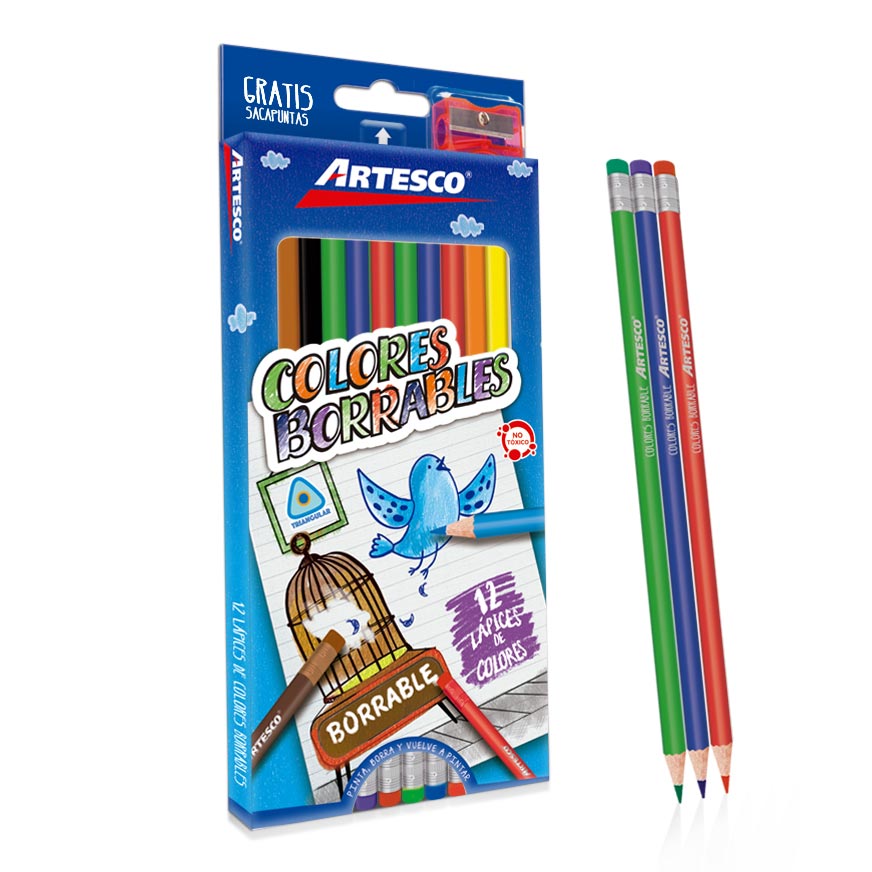 Color largo BORRABLE Artesco de 12 Colores