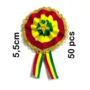 Escarapela Tricolor borde dorado diámetro 5CM, bolsa de 50PCS