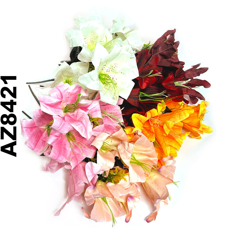 Flor - ramo de lirios AZ8421, alto 50cm, 7 corolas de 12cm