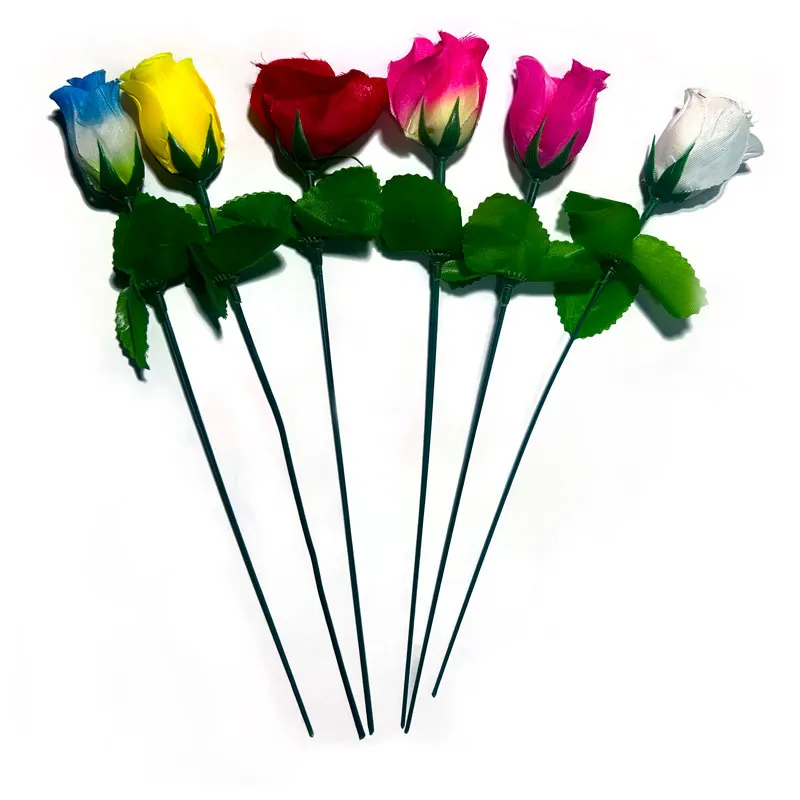 Flor - rosa individual económico, largo 29cm, corola 3cm, 12 pcs