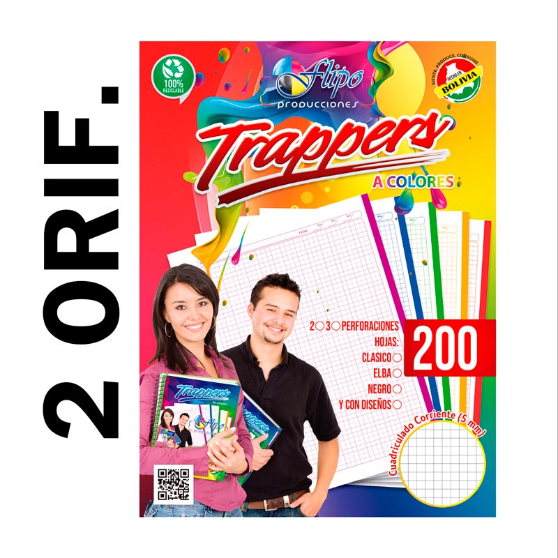 Hojas trapper RODYM clasico 5 Colores 200hjs (3 Huecos)