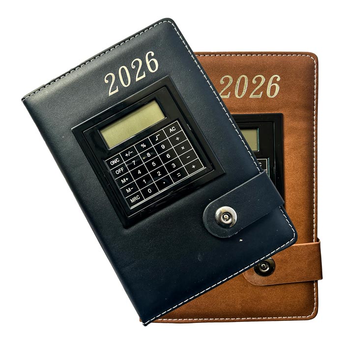 Agenda A5 año 2026 con calculadora