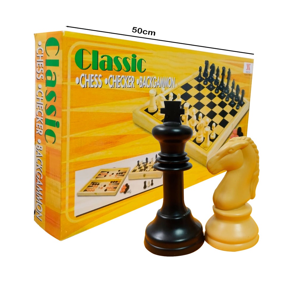 Ajedrez Classic. Chess Checker Backgammon  50x50cm (1899A)