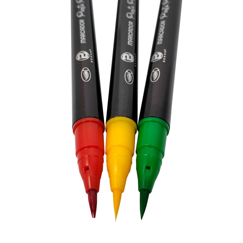 [BA12] Marcador Punta Pincel Acuarelado BENMA 12 colores