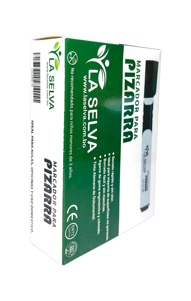 [LS-220C-N] Marcador para pizarra acrilica La Selva de 12pcs NUEVO (Negro)