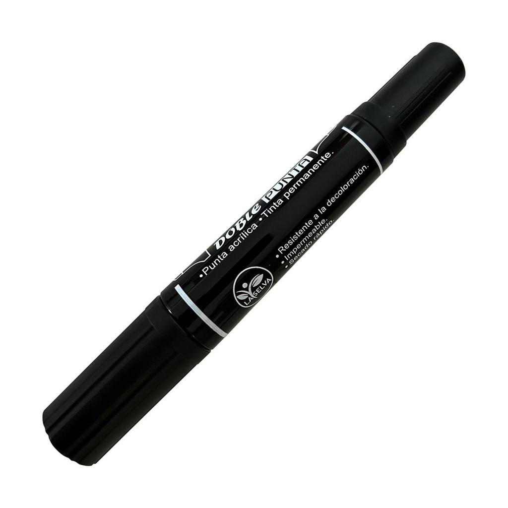 [LS-116-N] Marcador permanente doble punta La Selva de 12pcs (Negro)