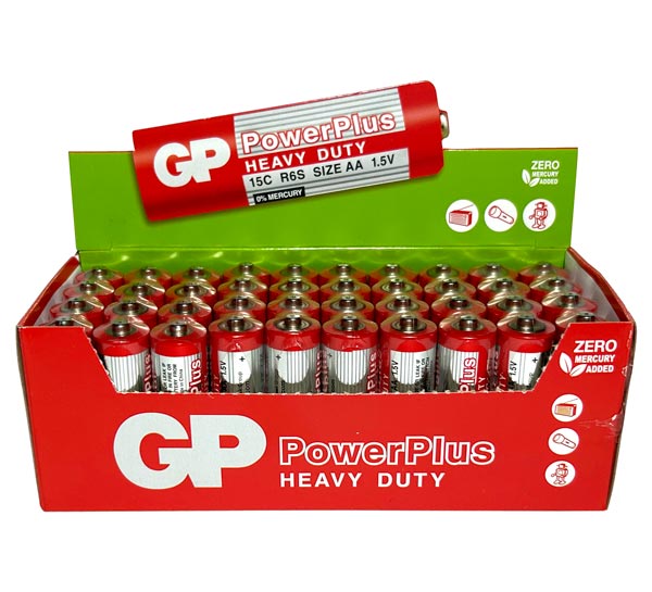 Pila PowerPlus heavy duty AAA GP cajita de 40pcs