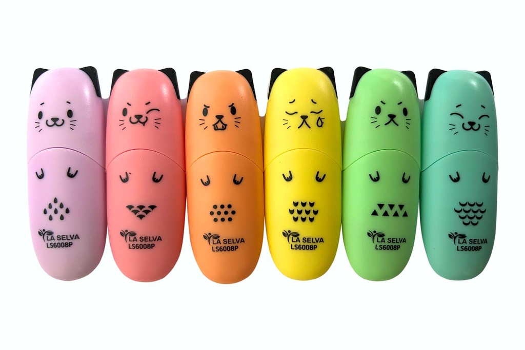 [LS6008P] Resaltador de color pastel LS6008P MINI 1-5mm La Selva de 6 colores
