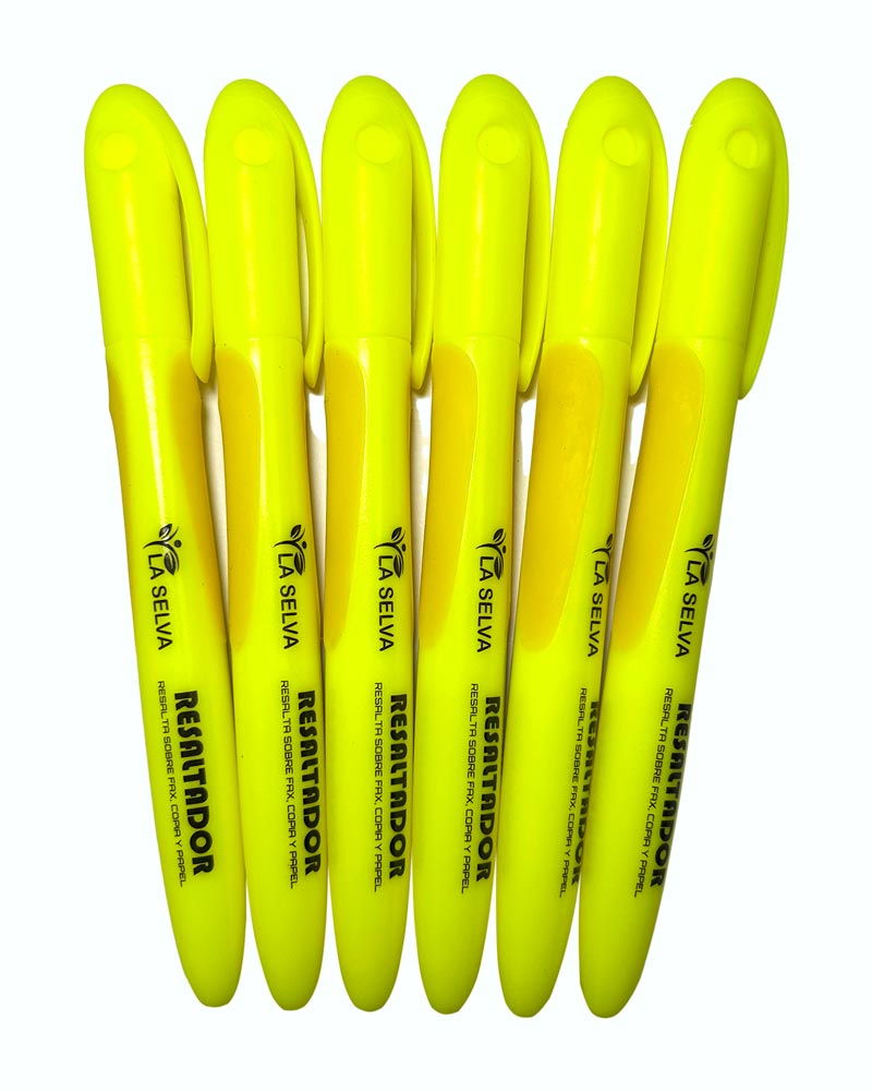 [LS1200] Resaltador de colores fluorescente LS1200N, 1-4mm La Selva de 6pcs (Amarillo)