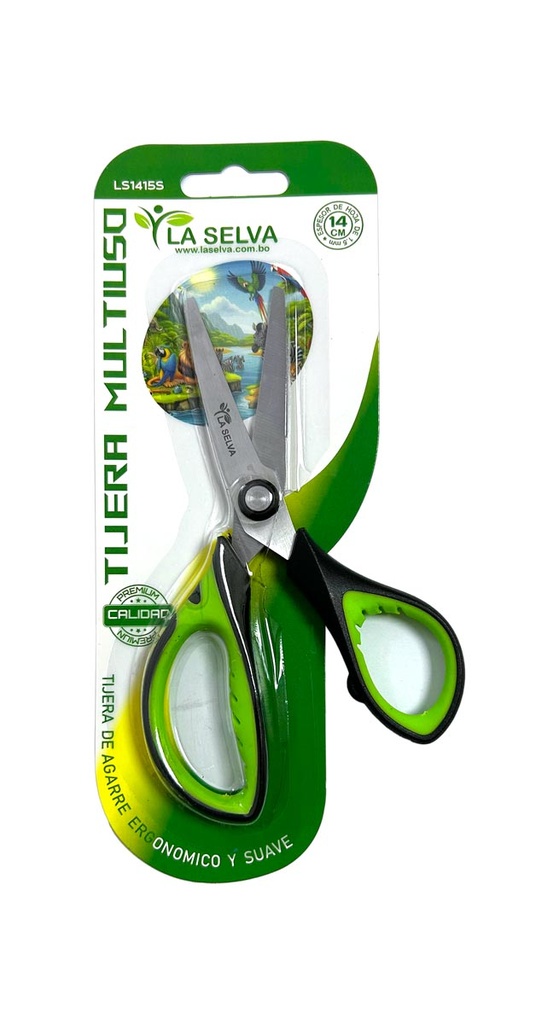 [LS1415S] Tijera multiuso ergonomico y suave 14cm La Selva