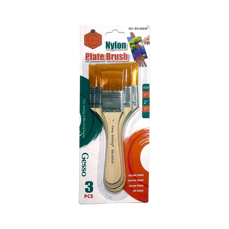 [BS-0003F] Brocha de cerda suave juego 1", 2" y 3" de 3pcs